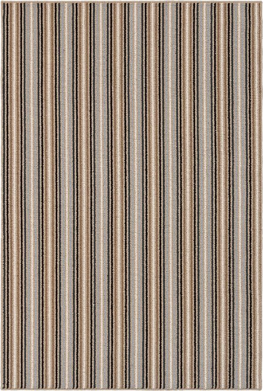 Photo 1 of Garland Rug Nantucket Stripe. Area Rug, 4 ft. x 6 ft., Earth Tone