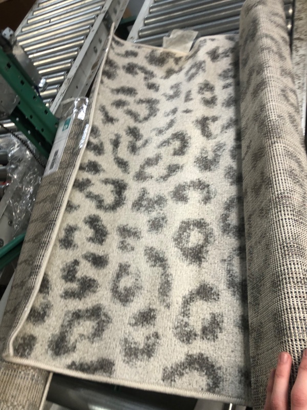 Photo 4 of ***USED - DIRTY - NO PACKAGING***
nuLOOM Print Leopard Area Rug, 3' x 5', Grey