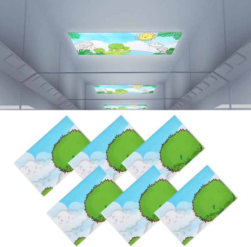 Photo 1 of 6Pcs Fluorescent Light Covers - Fluorescent Light Filters Magnetic Ceiling Light Cover for