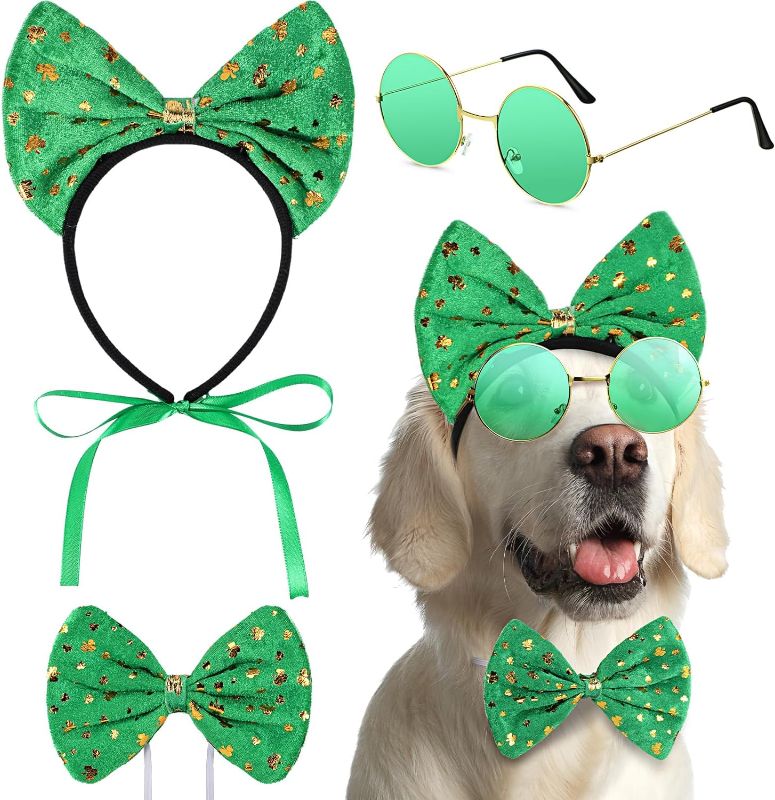 Photo 1 of Yaomiao 3 Pcs St Patrick's Day Dog Costume, St. Patty's Day Doggie Headband 