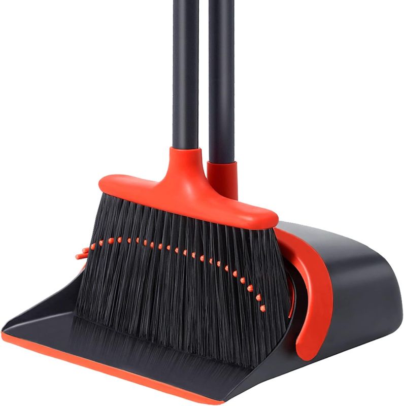 Photo 1 of Broom and Dustpan, Broom and Dustpan Set for Home, Long Handle Broom 