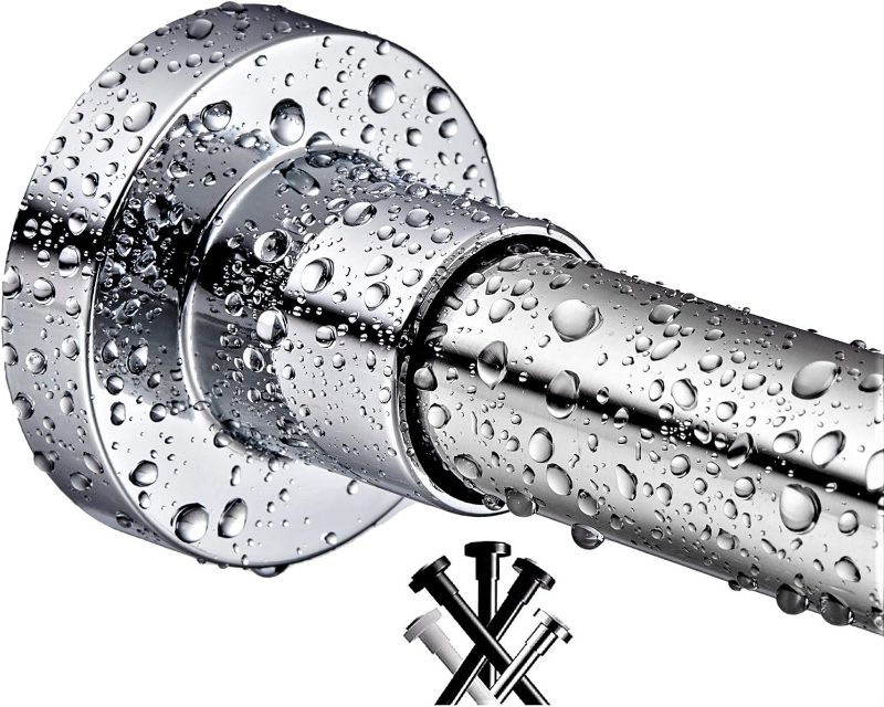 Photo 1 of BRIOFOX Shower Curtain Rod 43-73 Inches, Never Rust and Non-Slip Sprin