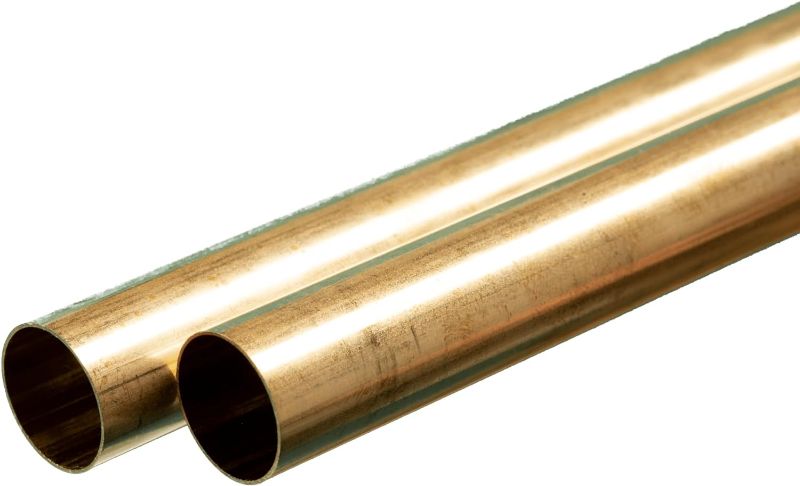 Photo 1 of K & S 9125 Round Brass Tube, 21/32" OD x 0.014" Wall x 36" Long, 2 Pieces