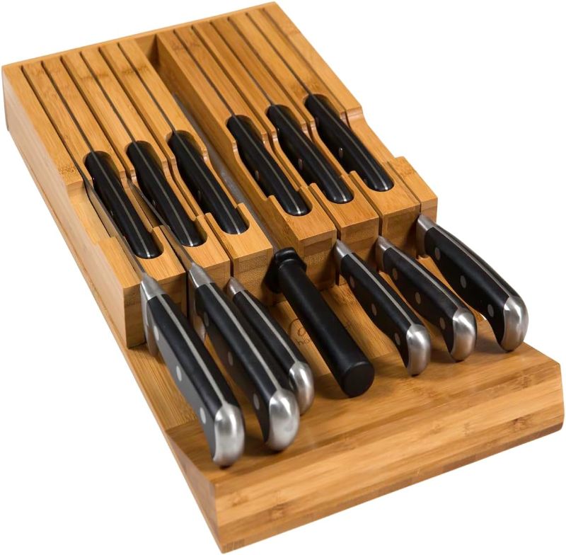 Photo 1 of n-Drawer Bamboo Knife Block Holds 12 Knives (Not Included) Without