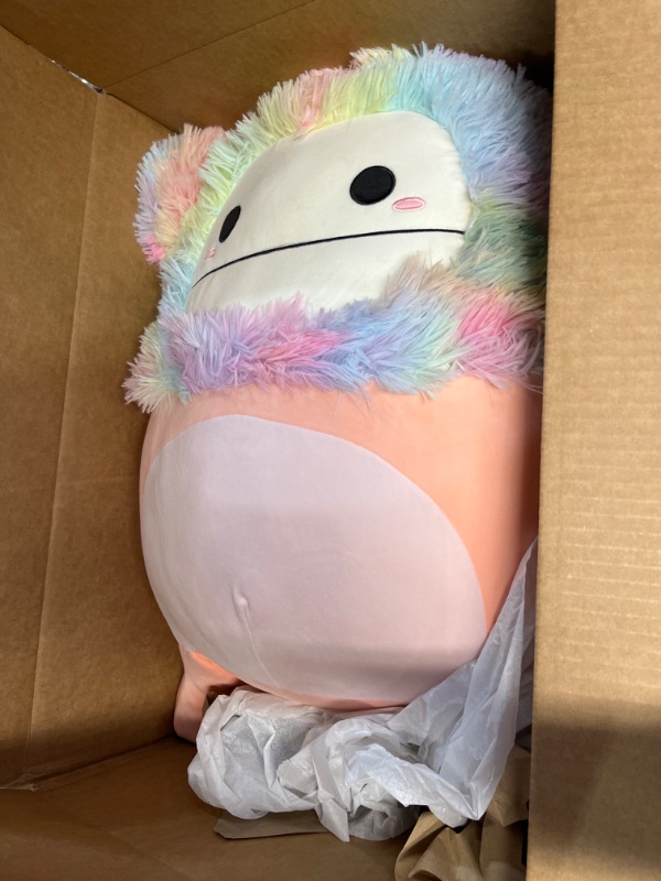 Photo 2 of Squishmallows 20-Inch Diane Peach Bigfoot with Rainbow Hair - Jumbo Ultrasoft Official Kelly Toy Plush