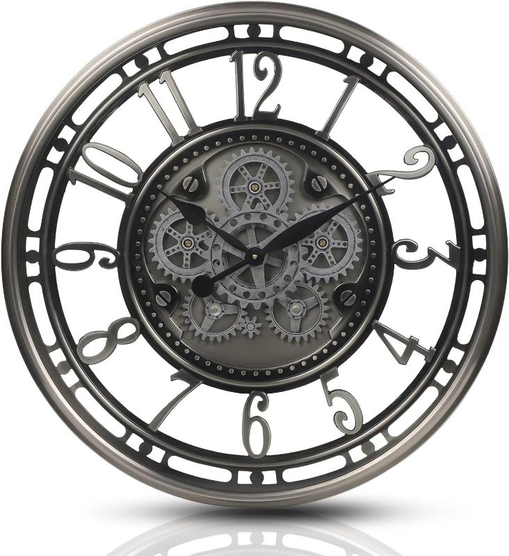 Photo 1 of [READ NOTES]
Large Industrial Moving Gear Wall Clock for Living Room Decor