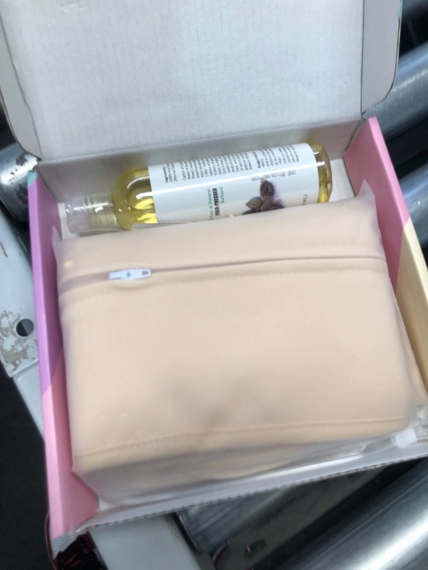 Photo 1 of Castor Oil Organic Cold Pressed Unrefined (4OZ/118ML), Castor Oil Pack Wrap Organic Cotton for Waist Thyroid Neck, Reusable Castor Oil Packs for Liver Detox with Adjustable Elastic Strap Anti Oil Leak Khaki - Include Castor Oil