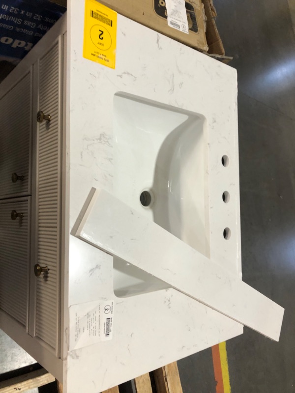 Photo 5 of [FOR PARTS, READ NOTES] NONREFUNDABLE
allen + roth Sandbanks 30-in Greige Undermount Single Sink Bathroom Vanity with White Engineered Stone Top
