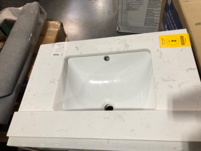 Photo 6 of [FOR PARTS, READ NOTES] NONREFUNDABLE
allen + roth Sandbanks 30-in Greige Undermount Single Sink Bathroom Vanity with White Engineered Stone Top
