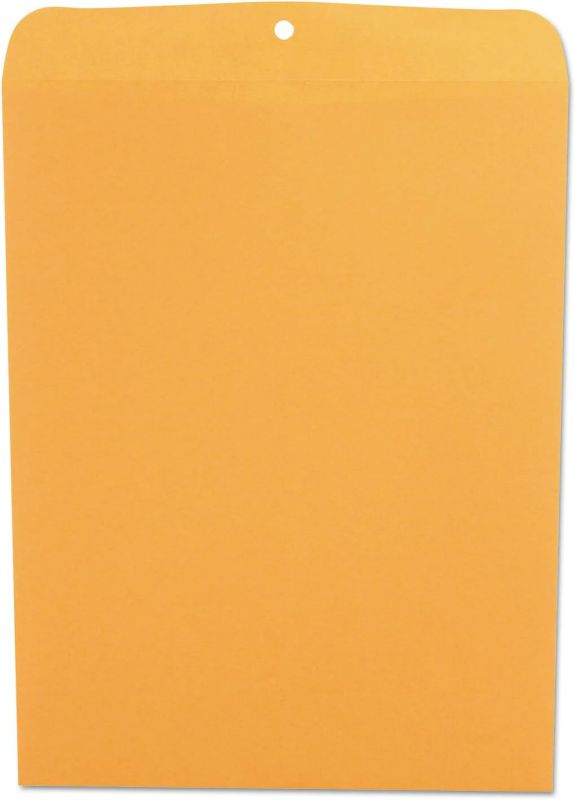 Photo 1 of Universal UNV35270 12 in. x 15.5 in. #110 Square Flap Clasp/Gummed Envelopes - Brown Kraft (100/Box)
