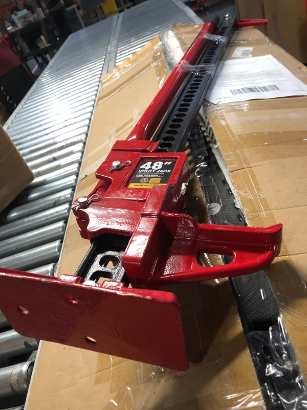 Photo 1 of BIG RED TR6501B Torin 48" Ratcheting Off Road Utility Farm Jack, 3 Ton (6,000 lb) Capacity, Red