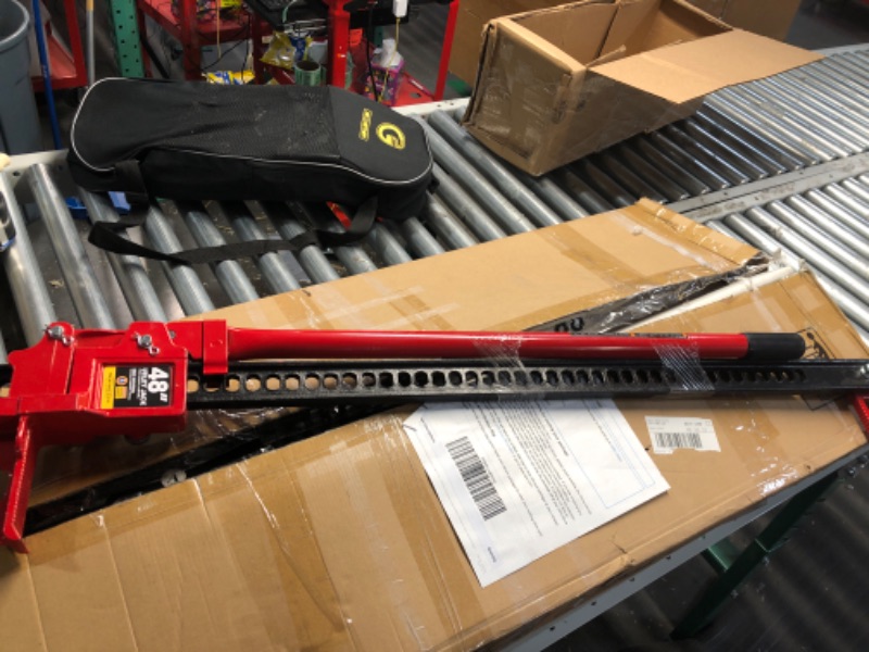 Photo 3 of BIG RED TR6501B Torin 48" Ratcheting Off Road Utility Farm Jack, 3 Ton (6,000 lb) Capacity, Red