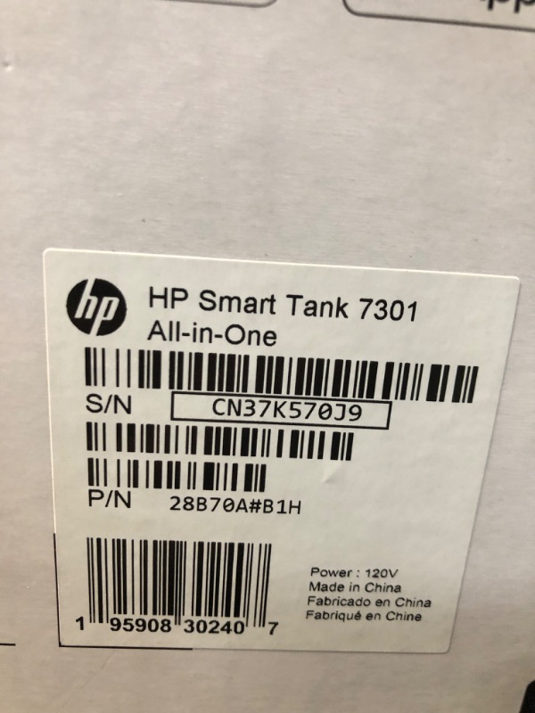 Photo 8 of HP Smart -Tank 7301 Wireless All-in-One Cartridge-free Ink Printer, up to 2 years of ink included, mobile print, scan, copy, automatic document feeder (28B70A)