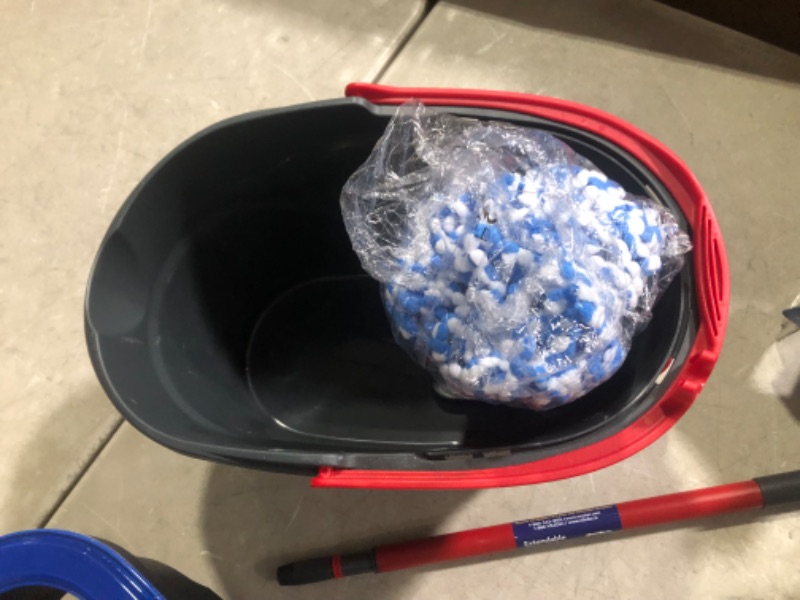 Photo 7 of ***USED - MISSING MOP HEAD ATTACHMENT***
O-Cedar EasyWring RinseClean Microfiber Spin Mop & Bucket Floor Cleaning System, Grey