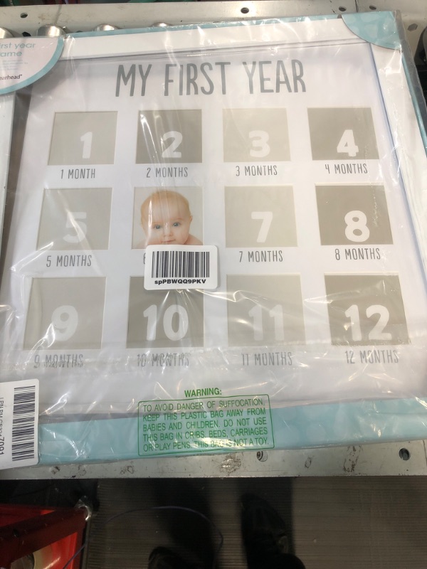 Photo 2 of Pearhead My First Year Photo Moments Baby Keepsake Picture Frame, Baby’s First Year Photo Frame, Gender-Neutral Baby Milestone Nursery Décor, White and Gray