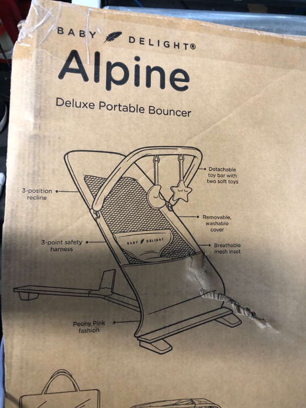 Photo 2 of Baby Delight Alpine Deluxe Portable Bouncer | Infant | 0 – 6 Months | Peony Pink