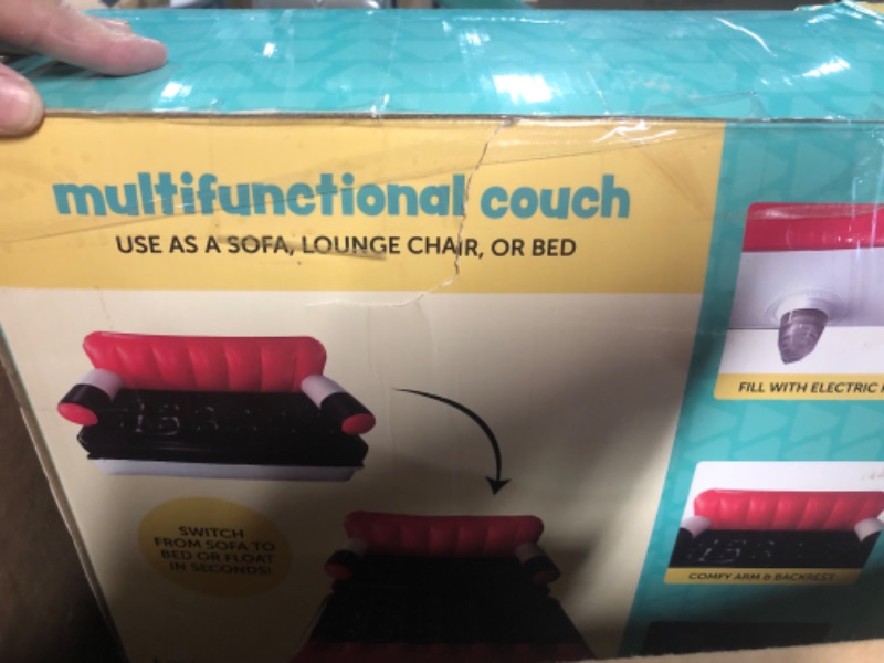Photo 1 of Hoovy Suntan Pool Luxury Pool Float Inflatable Poolside Couch 2 in Pool Float with Foldable Couch Doubles as an Air Bed Po