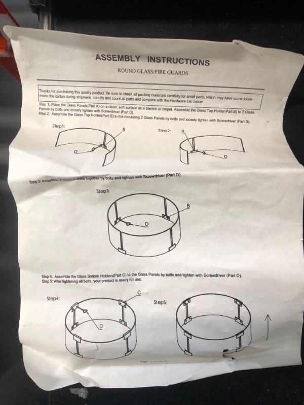 Photo 3 of (READ FULL POST) Holy Fire 23" x 6" Round Fire Pit Glass Wind Guard Clear Tempered Glass Flame Protective Pane Wind Resistant - Fits 19” Round Fire Pit Burner Pans