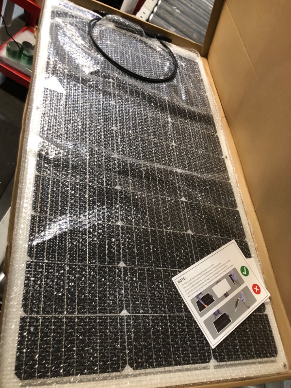 Photo 4 of 100W 12V Flexible Solar Panel 9BB Monocrystalline Cell 12 Volt Semi-Flexible for Marine RV Trailer Boat Cabin Van Car Uneven Surfaces 12V Battery Charge 100W Flexible