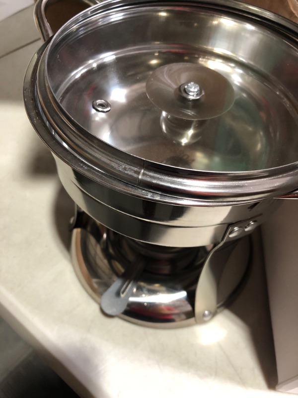 Photo 3 of (important, see clerk notes) BriSunshine 6 Packs Individual Single Shabu Hot Pot,1QT Mini Round Chafing Dish