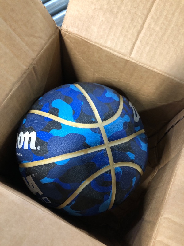 Photo 2 of (needs basketball repair kit) WILSON NCAA Legend Basketballs - 29.5", 28.5", 27.5" Blue Camo Size 6 - 28.5"