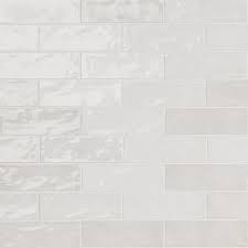 Photo 1 of  Rectangle Wall Tile - Glossy Visual - Riad white- 5x20