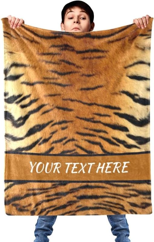 Photo 1 of 
Tiger Print Throw Blanket, Soft Cozy Birthday Christmas Blanket for Couch Sofa Living Room Bedroom, 