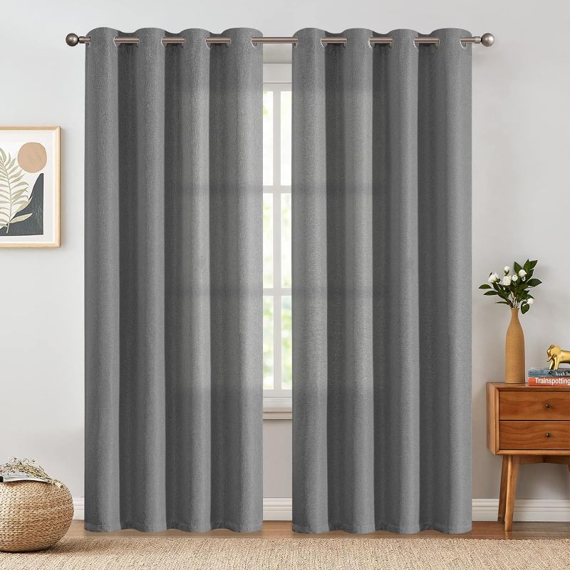 Photo 1 of JINCHAN Linen Textured Curtains 