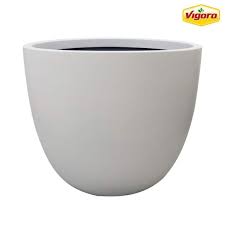 Photo 1 of 14 in. Fresno Medium White High-Density Resin Planter (14 in. D x 12 in. H) With Drainage Hole