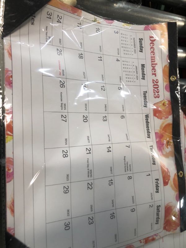 Photo 2 of Desk Calendar 2024-12 Monthly Desk/Wall Calendar 2-in-1,14" x 11", JAN. 2024 - DEC. 2024, Thick Paper with Corner Protectors, Large Ruled Blocks,Floral 03 Desk Calendar - Floral-02