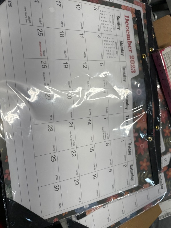 Photo 2 of Desk Calendar 2024-12 Monthly Desk/Wall Calendar 2-in-1,14" x 11", JAN. 2024 - DEC. 2024, T- Floral-01