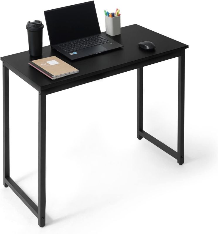 Photo 3 of CAPHAUS 32 Inch Computer Desk, Home Office Desk, Modern Work Desk, Writing Desk for Small Space, Simple Desk for Home Use & Office, PC Table, Gaming Desk, Space-Saving Workstation, Black
