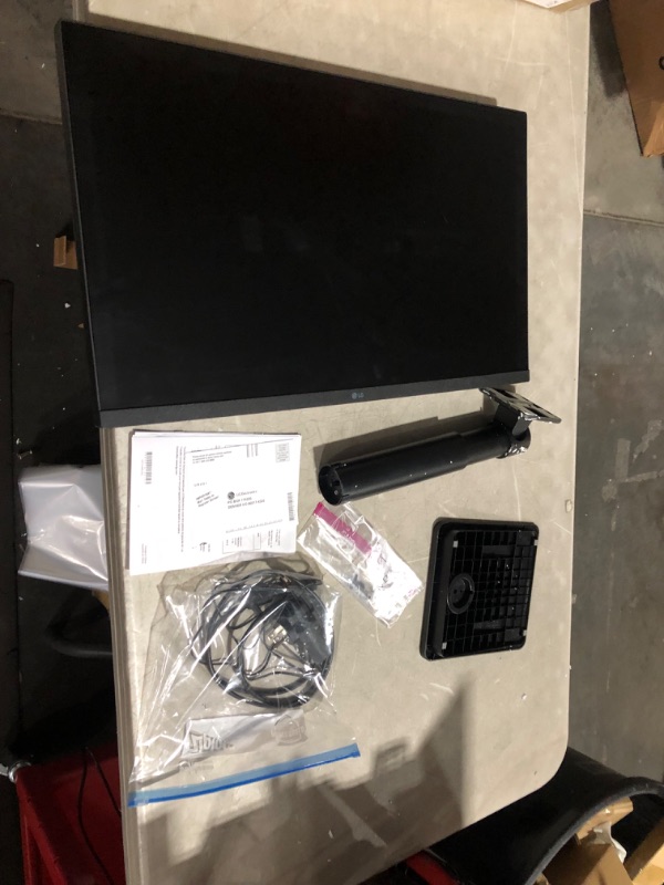 Photo 4 of ***USED - POWERS ON***
LG FHD (1920 x 1080) 27 Inch Computer Monitor, IPS, AMD FreeSync, 3-Side Borderless Design, Tilt/Height Adjustable Stand, 75Hz, 5ms, OnScreen Control, HDMI, DisplayPort, D-Sub, 27MP450-B, Black