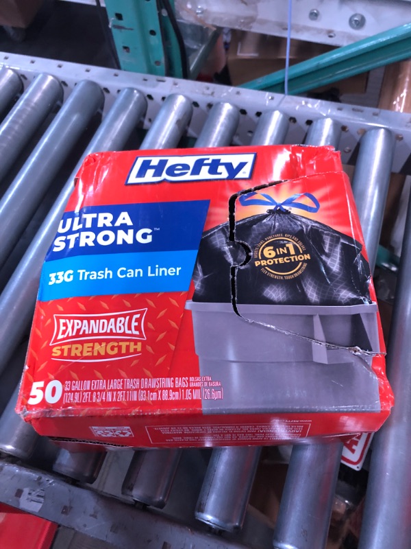 Photo 2 of Hefty Trash Bags, Drawstring, Extra Large, 33 Gallon - 50 bags