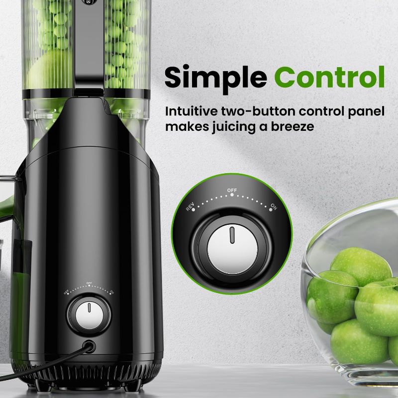 Photo 4 of (READ FULL POST) Cold Press Juicer, Amumu Slow Masticating Machines with 5.3" Extra Large Feed Chute Fit Whole Fruits & Vegetables Easy Clean Self Feeding Effortless for Batch Juicing, High Juice Yield, BPA Free 250W