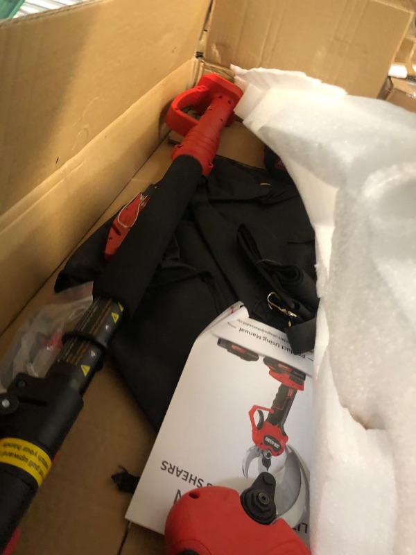 Photo 2 of ***NOT REFUNDABLE - NOT FUNCTIONAL - FOR PARTS ONLY - SEE COMMENTS***
Dragro 1.6Inch Cutting Diameter Electric Pruning Shears with 6 FT High Reach Extension Pole, Professional Cordless Pruning Shears with 2pcs Rechargeable 2Ah Lithium Battery Powered,LCD 