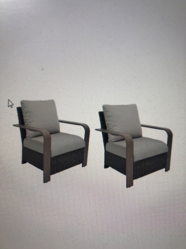 Photo 1 of *****STOCK IMAGE FOR SAMPLE***** BROWN
allen + roth Camdon Set of 2 Wicker Dark Brown Steel Frame Stationary Conversation Chairs DARK BROWN