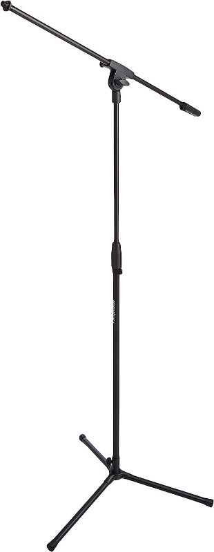 Photo 1 of (MISSING PARTS) Amazon Basics Adjustable Boom Height Microphone Stand with Tripod Base, Up to 85.75 Inches - Black