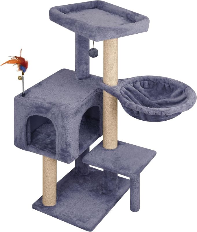 Photo 1 of *****STOCK IMAGE FOR SAMPLE*****
WIKI Newest 36.6 Cat Tree with Cat Condo and Hanging Hammock,Grey