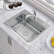 Photo 1 of **DENYED SINK**
allen + roth The Hoffman Collection Dual-mount 25-in x 22-in Stainless Steel Single Bowl 2-Hole Kitchen Sink All-in-one Kit
