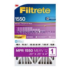 Photo 1 of (size not correct)Filtrete 13 in W x 25-in L x 4-in MERV 12 1550 MPR Allergen, Bacteria and Virus Electrostatic Pleated Air Filter
