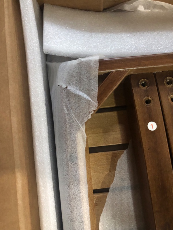 Photo 1 of ***DAMAGED - SEE COMMENTS***
Forevich Bamboo Shower Bench Stool with Storage Shelf Waterproof Shower Chair Spa Bath Seat Excellent for Indoor Use Chestnut Brown