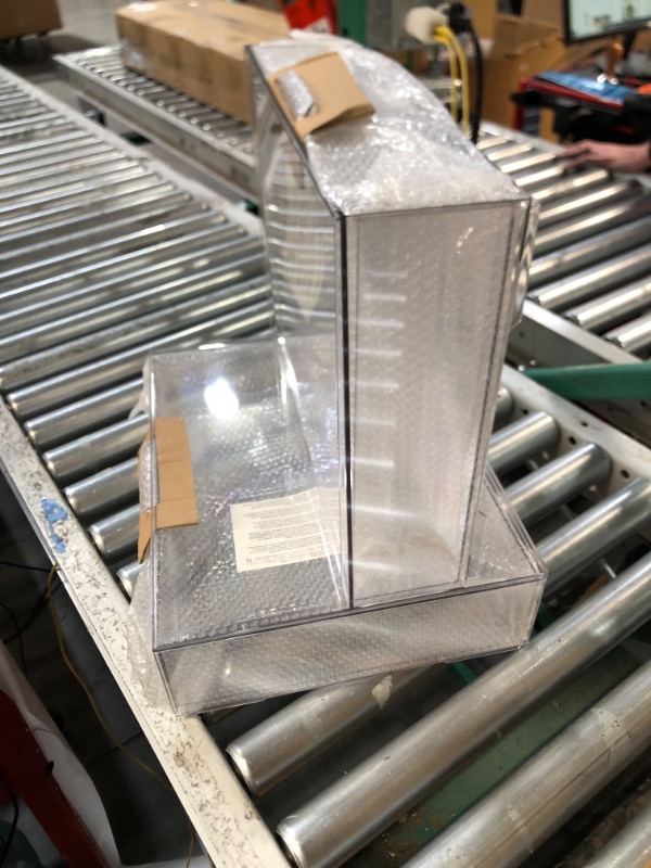 Photo 1 of mDesign Wide Plastic Stackable Closet Storage Organizer Bins 2 Pack - Clear 12 x 16 x 4