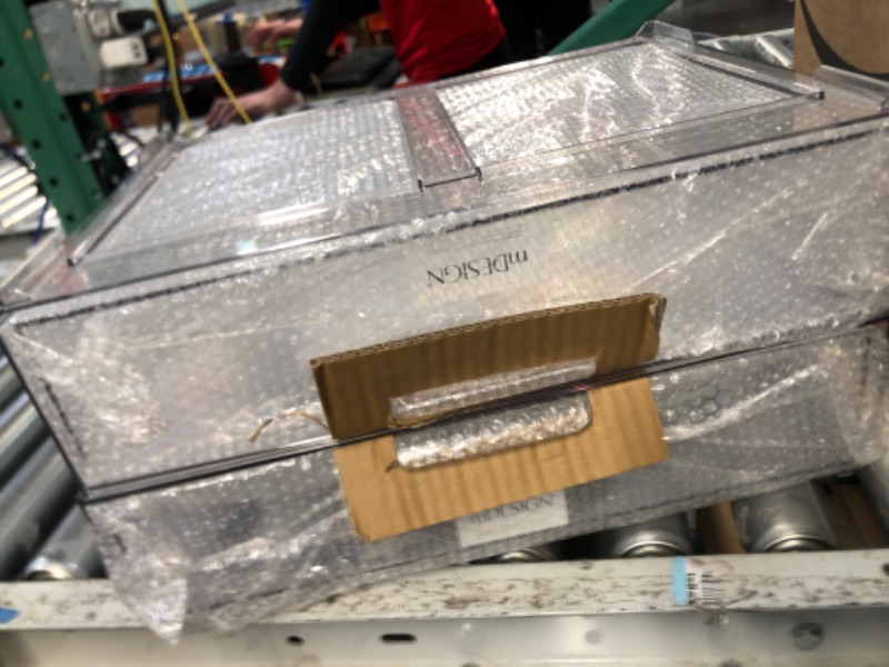 Photo 1 of mDesign Wide Plastic Stackable Closet Storage Organizer Bins 2 Pack - Clear 12 x 16 x 4