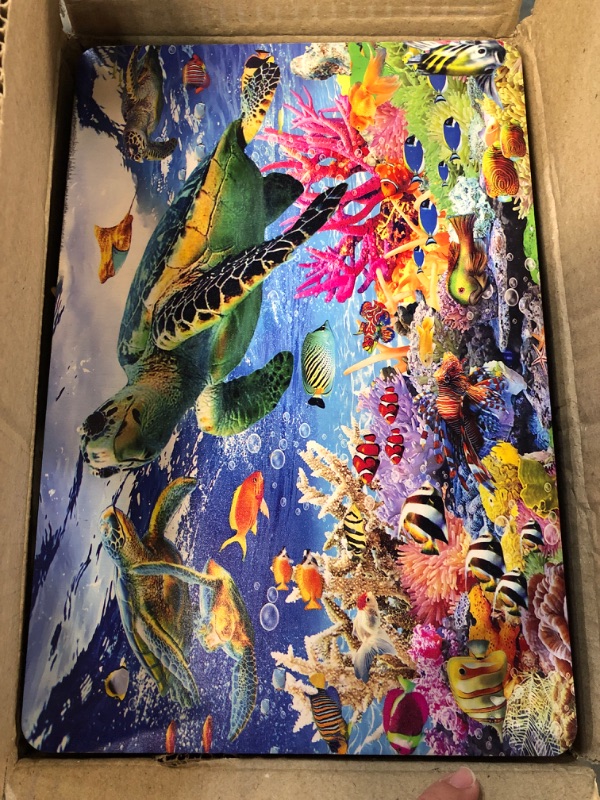 Photo 2 of 1000 Pieces Wooden Jigsaw Puzzles, Sea Life Canvas Puzzles, Canvas Wall Art, Perfect Wooden Puzzles for Adults and Friends |23.5x35 in- Super Big
