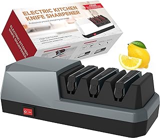 Photo 1 of Electric Knife Sharpener- YOORLEAY Knife Sharpeners, 3 Stage Electric Knife Sharpener, 3 Stage, Grey