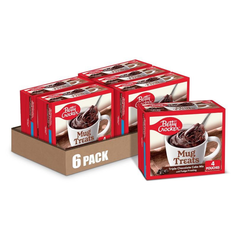 Photo 1 of ***BEST BY MAY 2 2024***Betty Crocker Mug Treats Triple Chocolate Cake Mix with Fudge Frosting, 4 Servings, 12.5 oz. (Pack of 6)