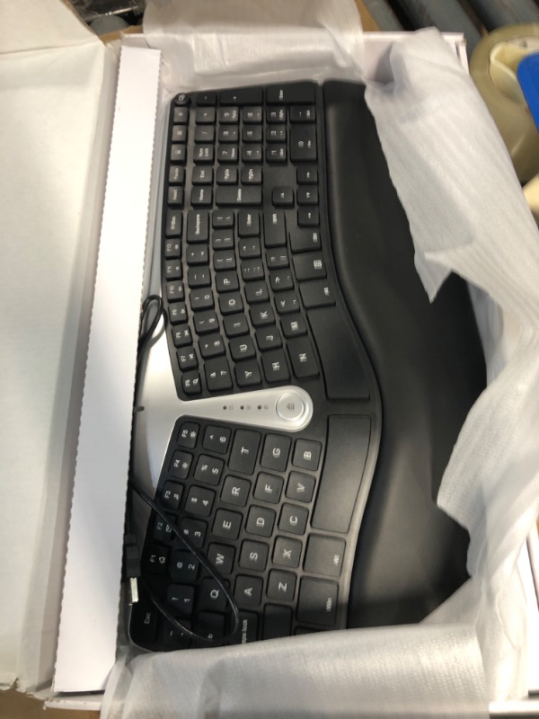 Photo 2 of Nulea Wireless Ergonomic Keyboard, 2.4G Split Keyboard with Cushioned Wrist and Palm Support, Arched Keyboard Design for Natural Typing, Compatible with Windows/Mac