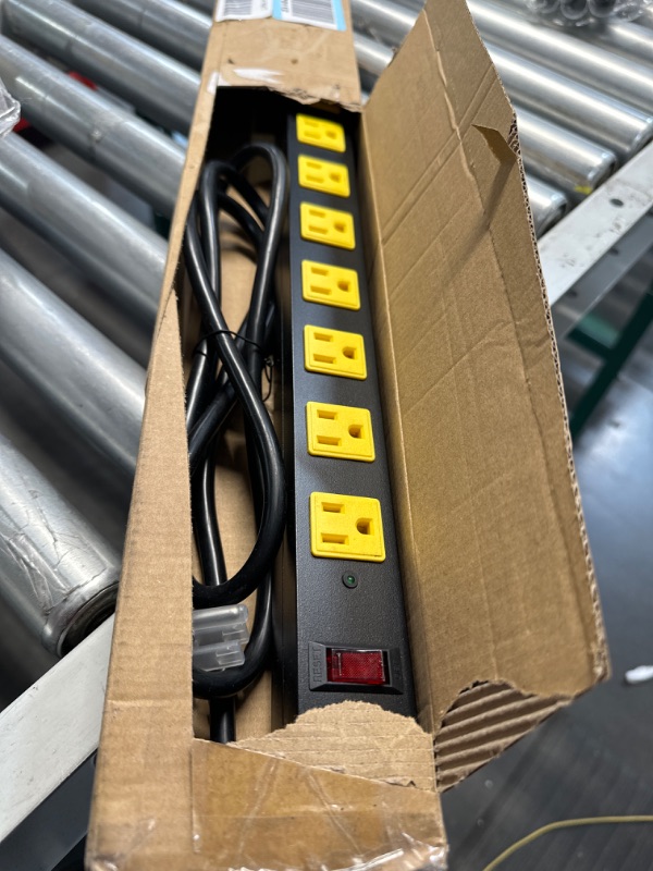 Photo 2 of 12 Outlet Long Power Strip, 2100 Joules Surge Protector, 6FT Power Cord, Wide Spaced Outlet Power Bar, Overload Protection Switch, Industrial Heavy Duty for Work Bench, Shop, Garage… 12 outlet 6 FT