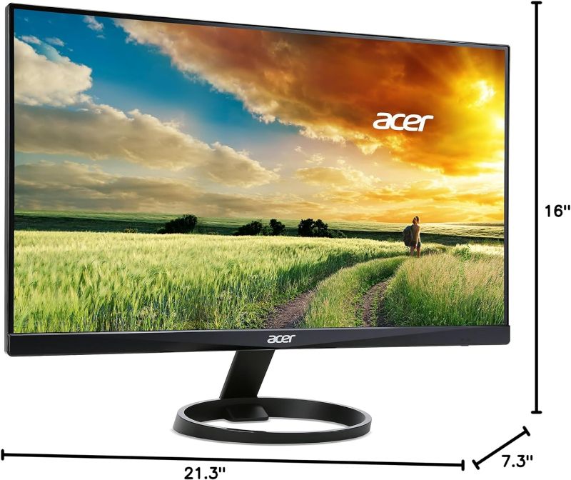 Photo 6 of Acer R240HY bidx 23.8-Inch IPS HDMI DVI VGA (1920 x 1080) Widescreen Monitor, Black Full HD USB Streaming 2MP Webcam with Digital Microphone 